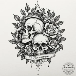 Tattoo sketch a surreal landscape where the t... - эскиз тату (№1752548249_0, 15.07.2025 02:57) — tattoo-photo.ru