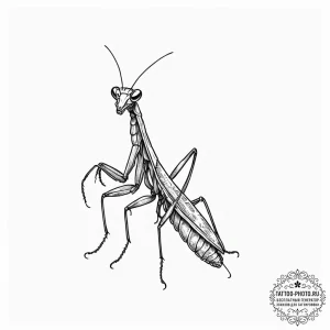 Praying mantis, tattoo sketch design, linewor... - эскиз тату (№1752549790_0, 15.07.2025 03:23) — tattoo-photo.ru