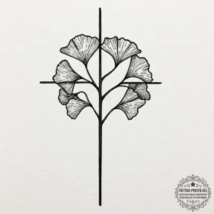 Ginkgo leaves, tattoo drawing outline, sketch... - эскиз тату (№1752549961_0, 15.07.2025 03:26) — tattoo-photo.ru