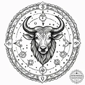 Tattoo sketch the zodiac glyph with a single,... - эскиз тату (№1752551667_0, 15.07.2025 03:54) — tattoo-photo.ru