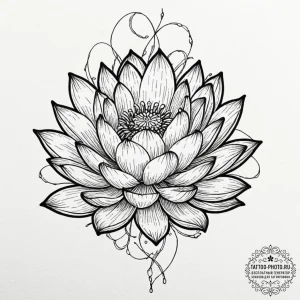 Tattoo sketch a lotus flower with roots made... - эскиз тату (№1752551822_0, 15.07.2025 03:57) — tattoo-photo.ru