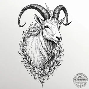 Tattoo design a realistic capricorn goat-fish... - эскиз тату (№1752551901_0, 15.07.2025 03:58) — tattoo-photo.ru