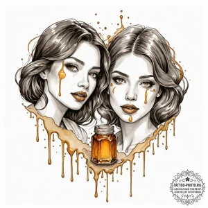 Tattoo sketch a pair of lips, slightly parted... - эскиз тату (№1752553666_0, 15.07.2025 04:27) — tattoo-photo.ru