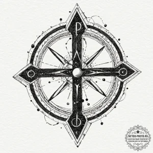 155. tattoo sketch: "gadat" rune with celesti... - эскиз тату (№1752555200_0, 15.07.2025 04:53) — tattoo-photo.ru