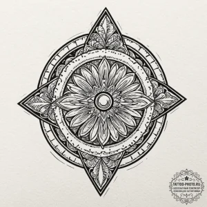 Tattoo design a stylized arcade token with a... - эскиз тату (№1752555711_0, 15.07.2025 05:01) — tattoo-photo.ru