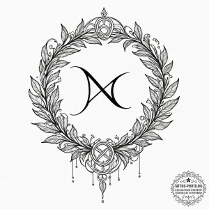 50. tattoo sketch: a rune subtly integrated i... - эскиз тату (№1752558103_0, 15.07.2025 05:41) — tattoo-photo.ru