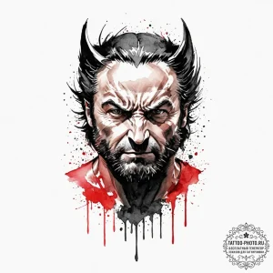 Wolverine, artistic tattoo sketch, watercolor... - эскиз тату (№1752558445_0, 15.07.2025 05:47) — tattoo-photo.ru