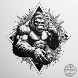 A graphic novel panel of major t. j. "king" k... - эскиз тату (№1752558615_0, 15.07.2025 05:50) — tattoo-photo.ru