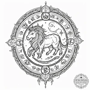 Tattoo sketch a zodiac symbol drawn on a piec... - эскиз тату (№1752559976_0, 15.07.2025 06:12) — tattoo-photo.ru