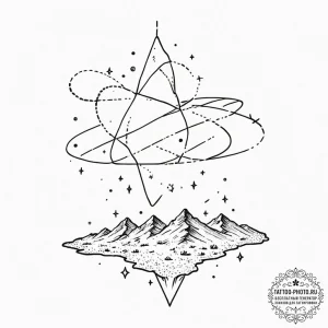 A vast, star-filled night sky over the utah d... - эскиз тату (№1752561174_0, 15.07.2025 06:32) — tattoo-photo.ru
