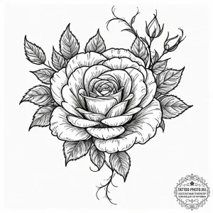 Tattoo sketch a vine with sharp thorns at its... - эскиз тату (№1752561943_0, 15.07.2025 06:45) — tattoo-photo.ru