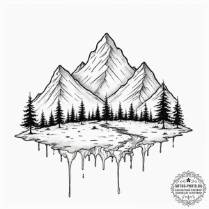 Tattoo design a stylized "afk" text melting i... - эскиз тату (№1752562798_0, 15.07.2025 06:59) — tattoo-photo.ru