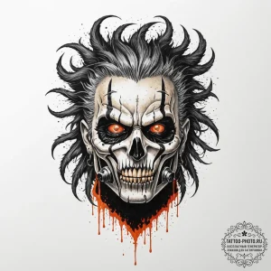 Trash polka tattoo of immortan joe's mask fro... - эскиз тату (№1752563140_0, 15.07.2025 07:05) — tattoo-photo.ru