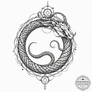 Tattoo sketch: a coiled serpent, a symbol of... - эскиз тату (№1752564929_0, 15.07.2025 07:35) — tattoo-photo.ru