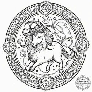 Tattoo design a zodiac animal comically inter... - эскиз тату (№1752565867_0, 15.07.2025 07:51) — tattoo-photo.ru