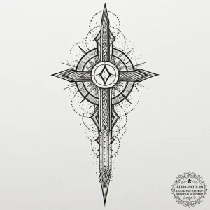 Tattoo design a set of runes glowing on a war... - эскиз тату (№1752567063_0, 15.07.2025 08:11) — tattoo-photo.ru