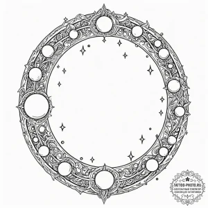 Tattoo design a celestial body, like a moon,... - эскиз тату (№1752567148_0, 15.07.2025 08:12) — tattoo-photo.ru