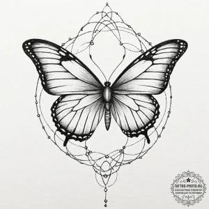 Tattoo sketch a butterfly with its wings bein... - эскиз тату (№1752571855_0, 15.07.2025 09:30) — tattoo-photo.ru