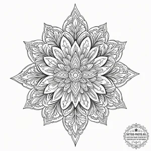 A close-up of the delicate, crystalline struc... - эскиз тату (№1752571934_0, 15.07.2025 09:32) — tattoo-photo.ru