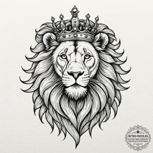 Tattoo sketch a regal leo lion, with a flowin... - эскиз тату (№1752572262_0, 15.07.2025 09:37) — tattoo-photo.ru