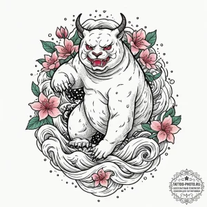 Tardigrade (water bear), artistic tattoo sket... - эскиз тату (№1752572870_0, 15.07.2025 09:47) — tattoo-photo.ru