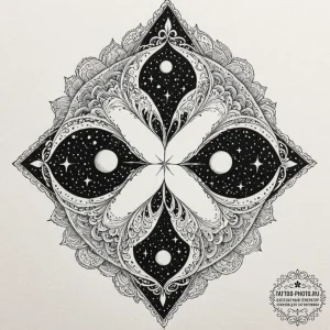 Tattoo design a cosmic nebula in watercolor,... - эскиз тату (№1752574532_0, 15.07.2025 10:15) — tattoo-photo.ru