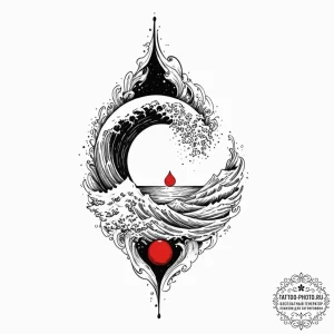 Tattoo sketch a single teardrop that subtly f... - эскиз тату (№1752574789_0, 15.07.2025 10:19) — tattoo-photo.ru
