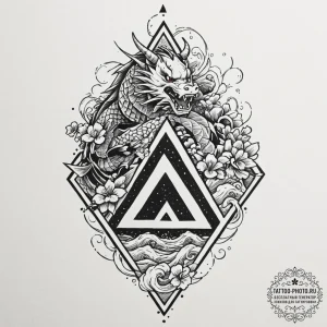 The triforce (from the legend of zelda), conc... - эскиз тату (№1752574960_0, 15.07.2025 10:22) — tattoo-photo.ru