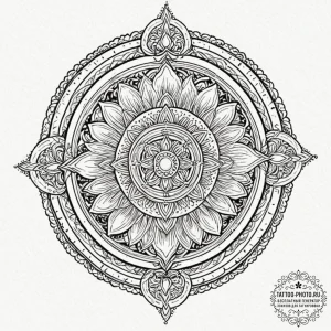 A dotwork mandala of the bene gesserit "fear... - эскиз тату (№1752575558_0, 15.07.2025 10:32) — tattoo-photo.ru