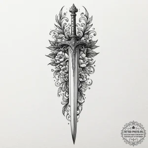 Tattoo design a generic fantasy sword with or... - эскиз тату (№1752575899_0, 15.07.2025 10:38) — tattoo-photo.ru