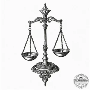 Tattoo sketch libra's scales, intricately det... - эскиз тату (№1752577436_0, 15.07.2025 11:03) — tattoo-photo.ru