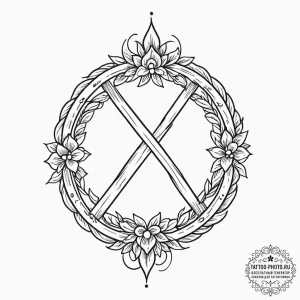 104. tattoo design: a minimalist "opora" rune... - эскиз тату (№1752578289_0, 15.07.2025 11:18) — tattoo-photo.ru