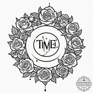 A sketch of the "time is a flat circle" symbo... - эскиз тату (№1752580091_0, 15.07.2025 11:48) — tattoo-photo.ru