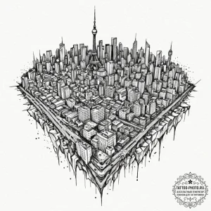 A linework design of the city names of the cr... - эскиз тату (№1752587202_0, 15.07.2025 13:46) — tattoo-photo.ru