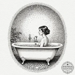 A watercolor sketch of room 237, with the gho... - эскиз тату (№1752587289_0, 15.07.2025 13:48) — tattoo-photo.ru