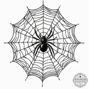 A spider in an ornate web on a mirror, tattoo... - эскиз тату (№1752588057_0, 15.07.2025 14:00) — tattoo-photo.ru