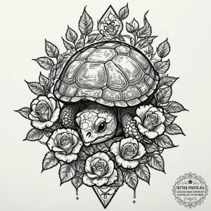 A bonsai tree growing on a turtle's back, tat... - эскиз тату (№1752589163_0, 15.07.2025 14:19) — tattoo-photo.ru