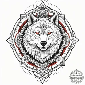 Tattoo design: a wolf and a bear, sacred anim... - эскиз тату (№1752590271_0, 15.07.2025 14:37) — tattoo-photo.ru
