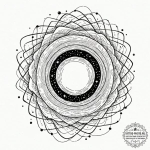 Tattoo design an abstract black hole from whi... - эскиз тату (№1752590786_0, 15.07.2025 14:46) — tattoo-photo.ru