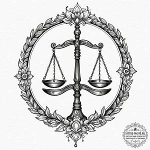 Tattoo sketch libra's scales, delicate linewo... - эскиз тату (№1752591641_0, 15.07.2025 15:00) — tattoo-photo.ru