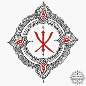 150. tattoo sketch: "veda" rune with ancient... - эскиз тату (№1752596310_0, 15.07.2025 16:18) — tattoo-photo.ru