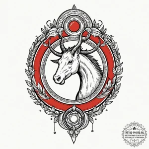 Linework tattoo of the mudhorn signet given t... - эскиз тату (№1752596389_0, 15.07.2025 16:19) — tattoo-photo.ru
