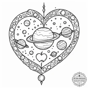 Tattoo design a planets' alignment, but the p... - эскиз тату (№1752596955_0, 15.07.2025 16:29) — tattoo-photo.ru