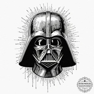 A silhouette of vader's helmet made from the... - эскиз тату (№1752597495_0, 15.07.2025 16:38) — tattoo-photo.ru
