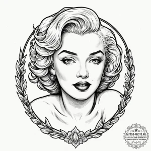 Marilyn monroe, tattoo sketch design, on a cl... - эскиз тату (№1752597912_0, 15.07.2025 16:45) — tattoo-photo.ru