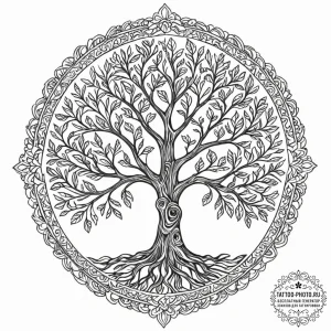 Tattoo design a stylized 'tree of life' from... - эскиз тату (№1752598257_0, 15.07.2025 16:50) — tattoo-photo.ru