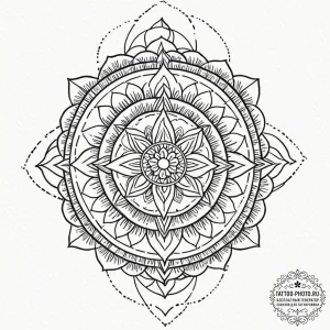 Tattoo sketch a minimalist symbol of self-acc... - эскиз тату (№1752600299_0, 15.07.2025 17:24) — tattoo-photo.ru