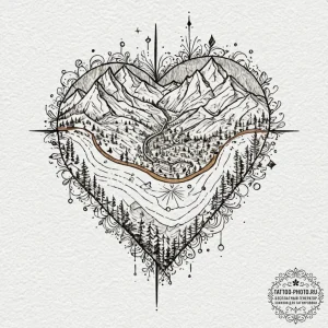 Tattoo design a simple map line tracing a sha... - эскиз тату (№1752609146_0, 15.07.2025 19:52) — tattoo-photo.ru