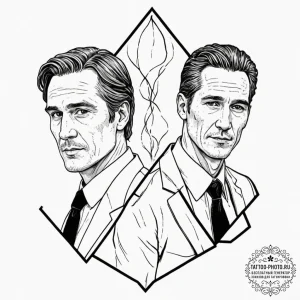 A neo-traditional portrait of the main charac... - эскиз тату (№1752609610_0, 15.07.2025 20:00) — tattoo-photo.ru
