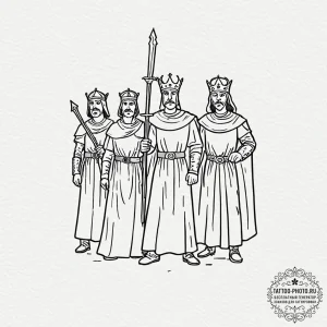 A graphic novel style tattoo of the main char... - эскиз тату (№1752611826_0, 15.07.2025 20:37) — tattoo-photo.ru